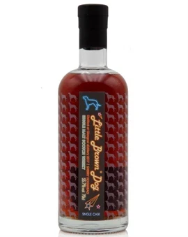 Glasgow Distillery Little Brown Dog Single Lowland Malt Whisky flaske med Barrowland-etiket